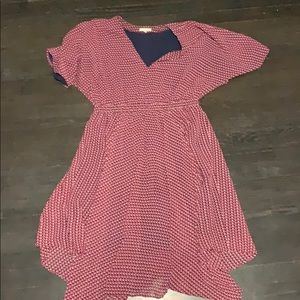 Kimono sleeve dress with asymmetrical hem